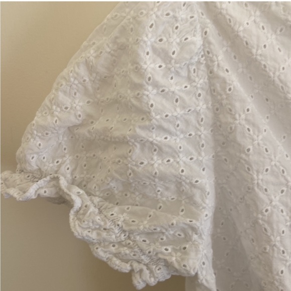 Zara White Eyelet Embroidered Dress Summer Size Large L - Picture 7 of 11